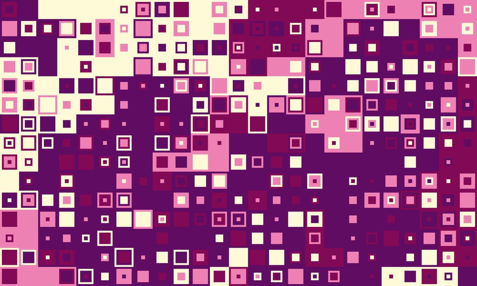 Abstract geometric background featuring a vibrant mosaic of pink, purple, and cream squares. Ideal for tech, design, and presentation projects evokes concepts of data, pixels, or modern art. vector
