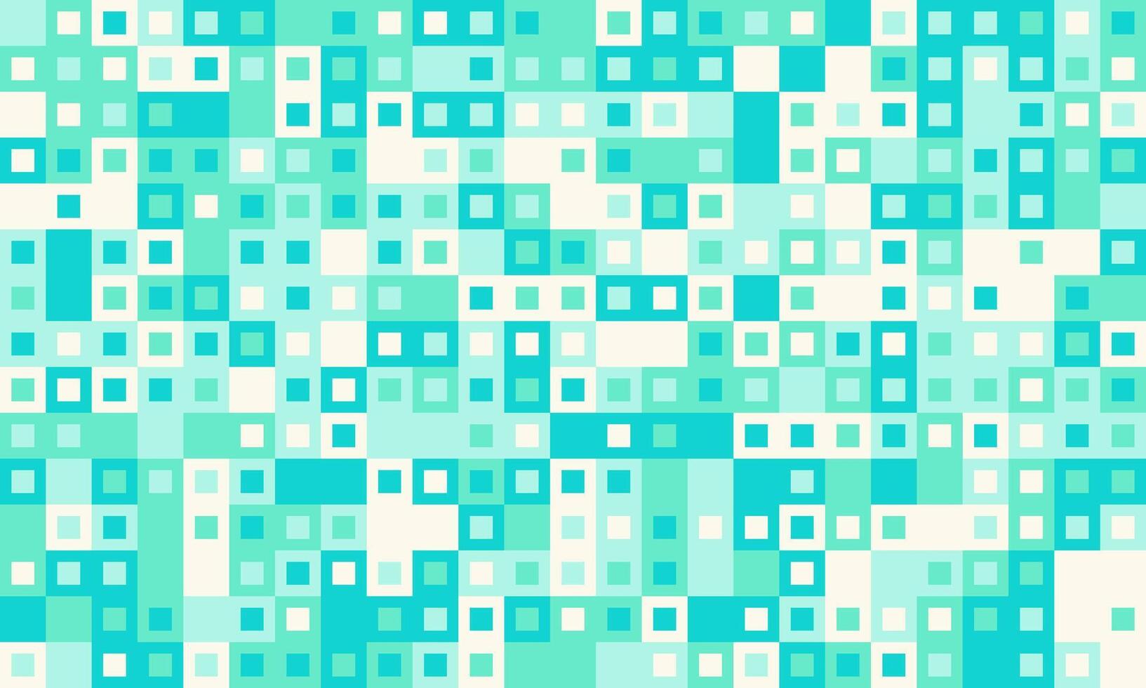 Abstract teal and white square pixel pattern. Ideal for website backgrounds, textiles, or modern design projects. Evokes feelings of technology, data, or refreshing coolness. vector