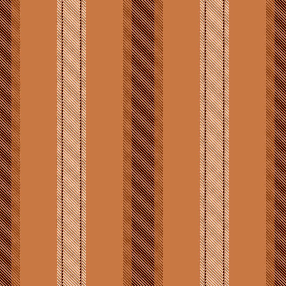 Chort background stripe pattern, graphic vertical lines textile. Cist fabric texture seamless in orange and dark colors. vector