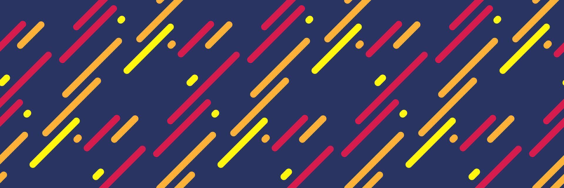 Dynamic diagonal lines in vibrant red, orange, and yellow hues against a deep blue backdrop. Perfect for modern presentations, website backgrounds, or textile designs. vector