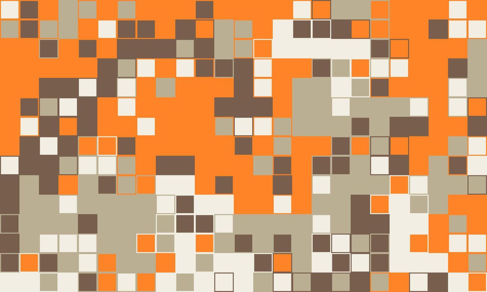 Abstract geometric mosaic pattern in vibrant orange, brown, and beige tones. Ideal for backgrounds, website design, or textile prints. vector