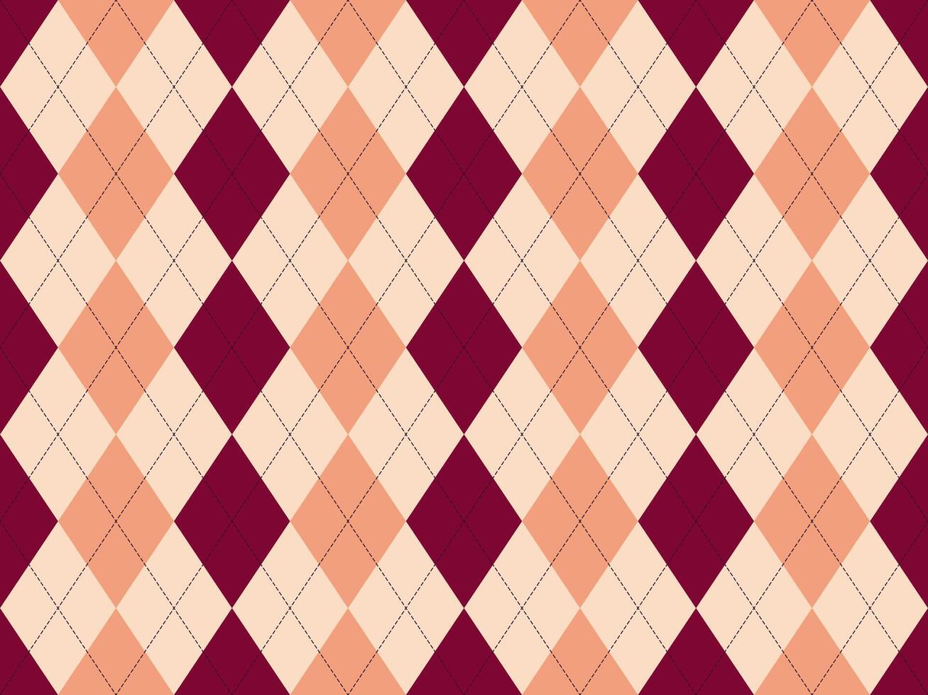 Elegant argyle pattern in burgundy and peach tones. A classic design perfect for backgrounds, textiles, and branding. vector