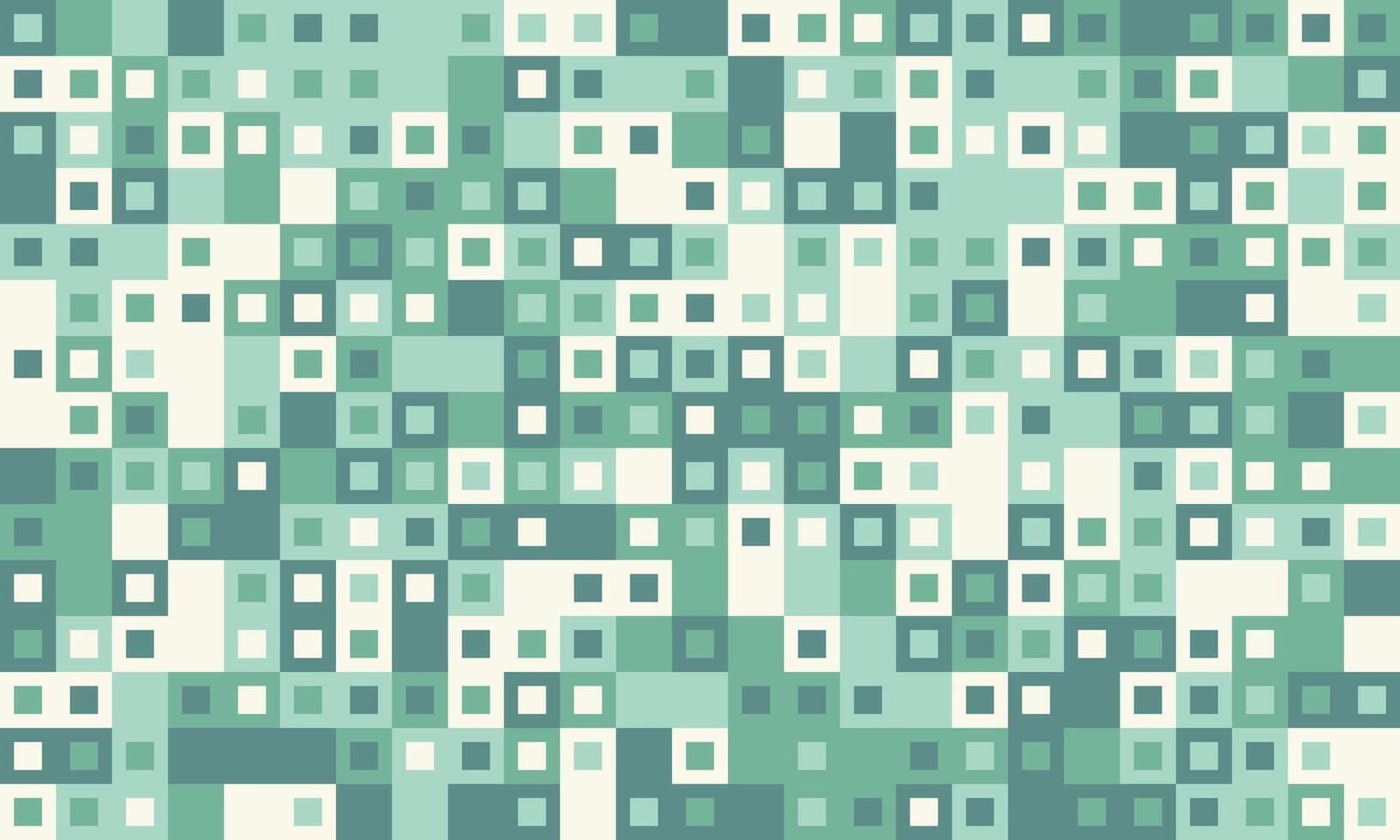 Abstract geometric background of varying sized teal and offwhite squares. vector