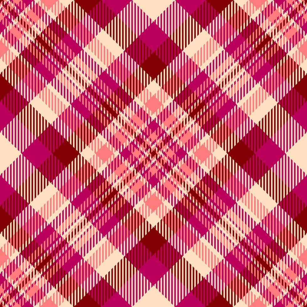 Vibrant pink and red plaid pattern. Perfect for textile design, fashion, and branding. This seamless texture offers a bold, geometric aesthetic with a touch of classic charm. vector