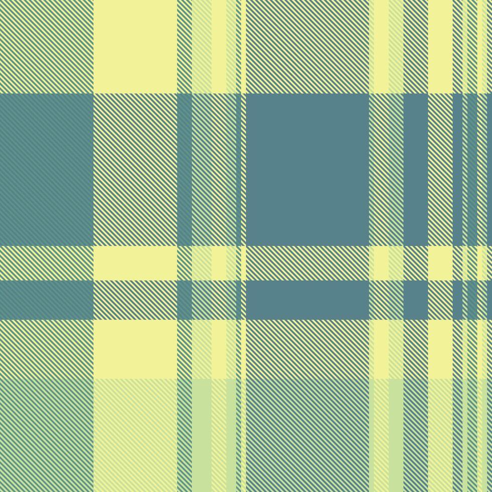 Tie plaid tartan, continuity background check seamless. Variety textile fabric pattern texture in cyan and yellow colors. vector