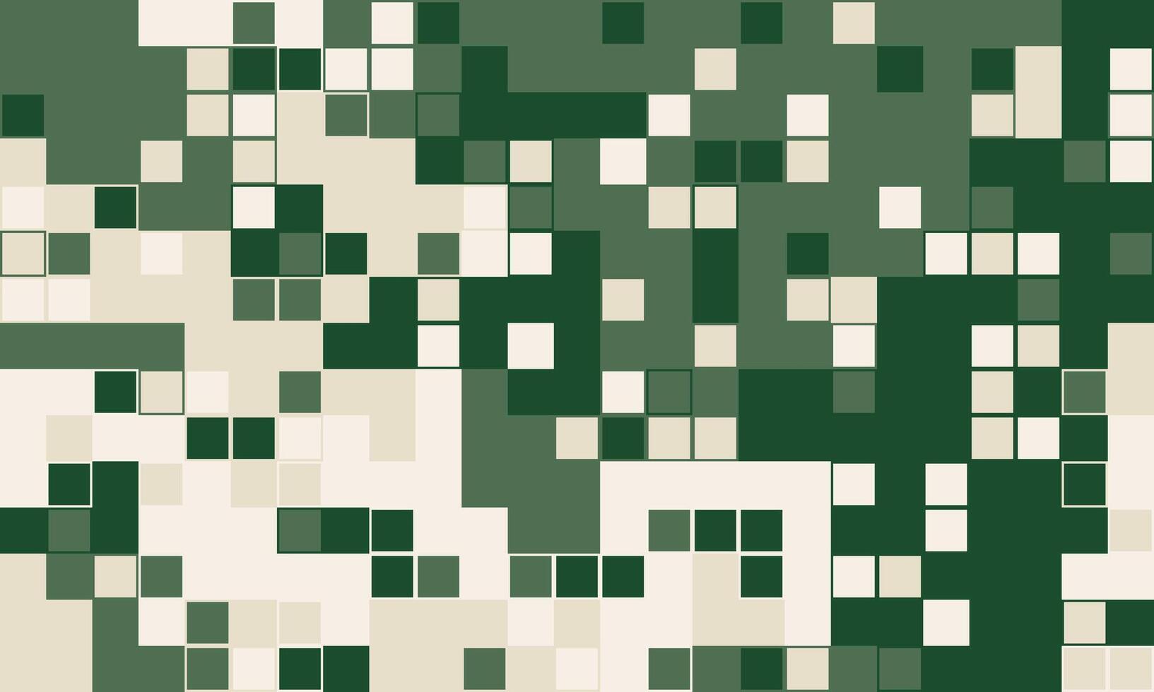 Abstract mosaic pattern of green and beige squares. Modern digital art ideal for website backgrounds, tech presentations, or as a texture overlay. vector