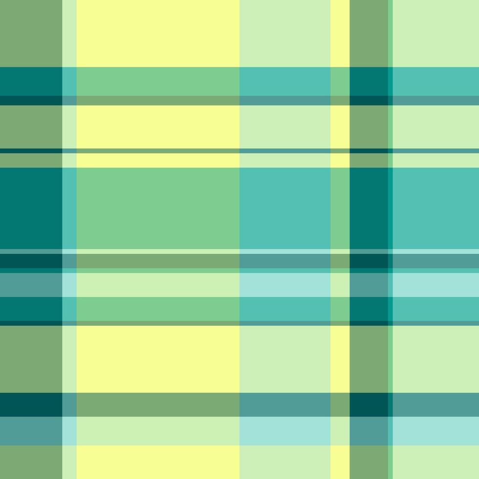 Creative pattern plaid seamless, warm fabric check tartan. Image textile background texture in teal and green colors. vector
