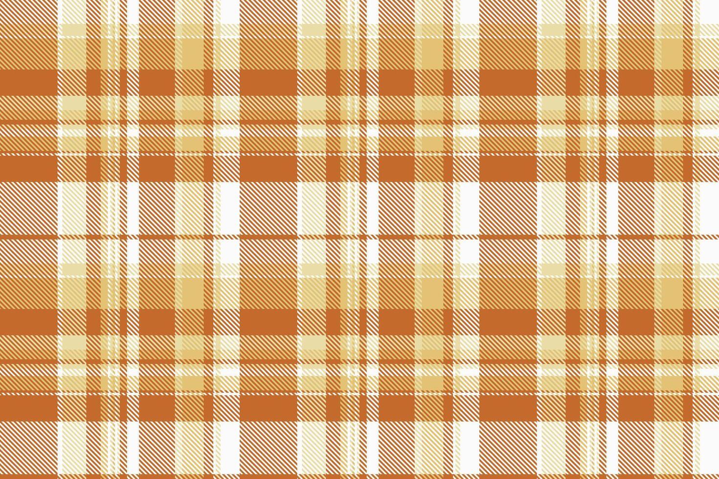 Graphic plaid background tartan, ireland check pattern textile. Straight fabric texture seamless in orange and white colors. vector