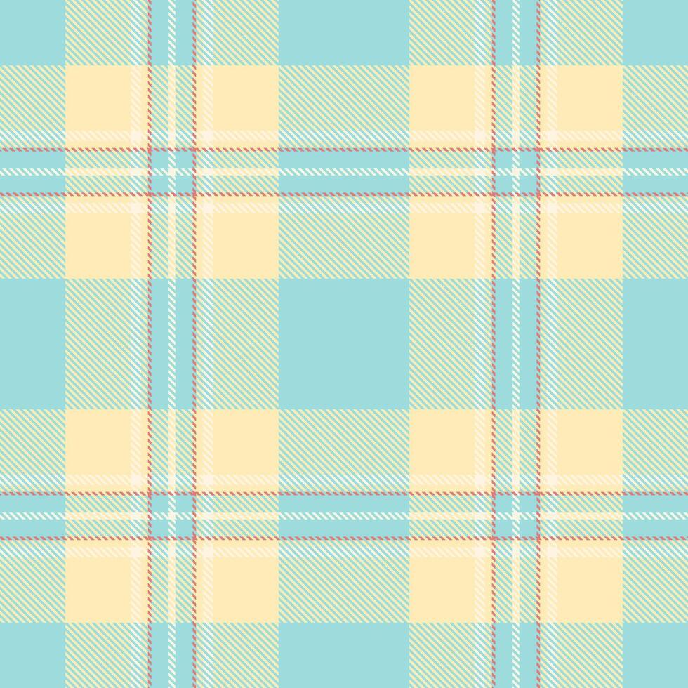 Pastel plaid pattern in soft blue, pale yellow, and creamy white. Ideal for textile design, stationery, or website backgrounds. vector