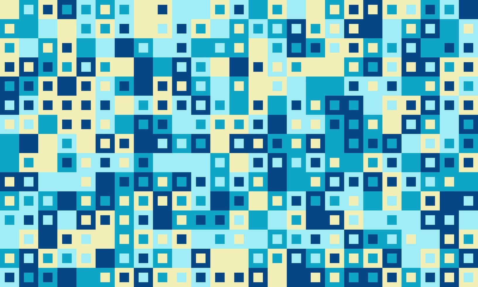 Abstract geometric pattern with vibrant blue and yellow squares. Ideal for backgrounds, website designs, or textile prints. vector