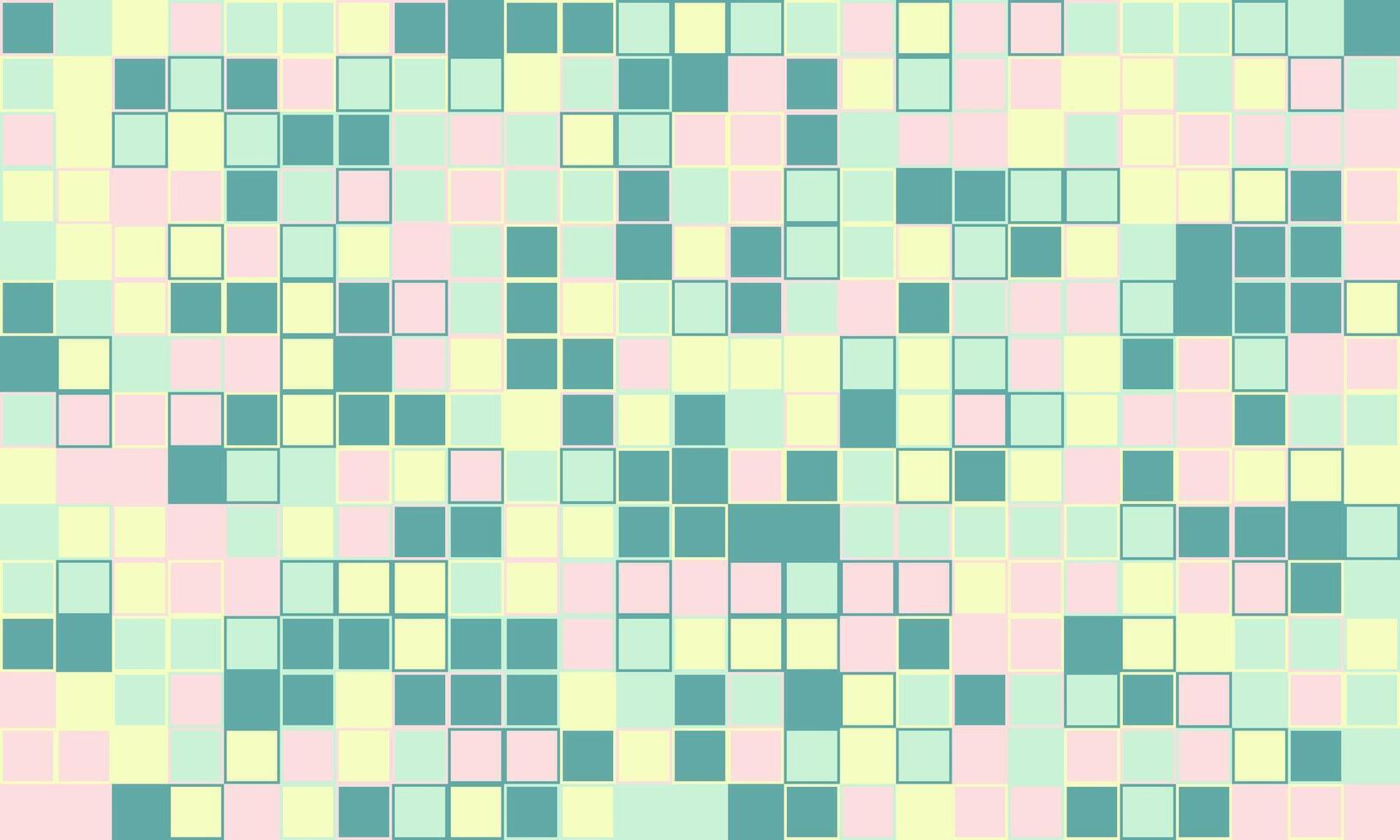 Abstract pastel mosaic background. Randomly arranged squares create a playful, vibrant texture. Perfect for websites, presentations, or textile designs. vector