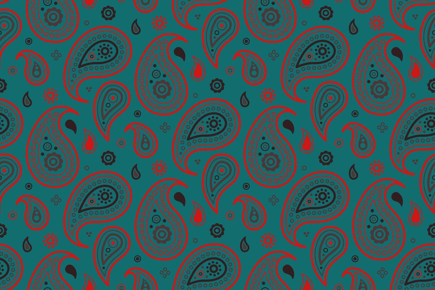 A paisley pattern on a green background vector