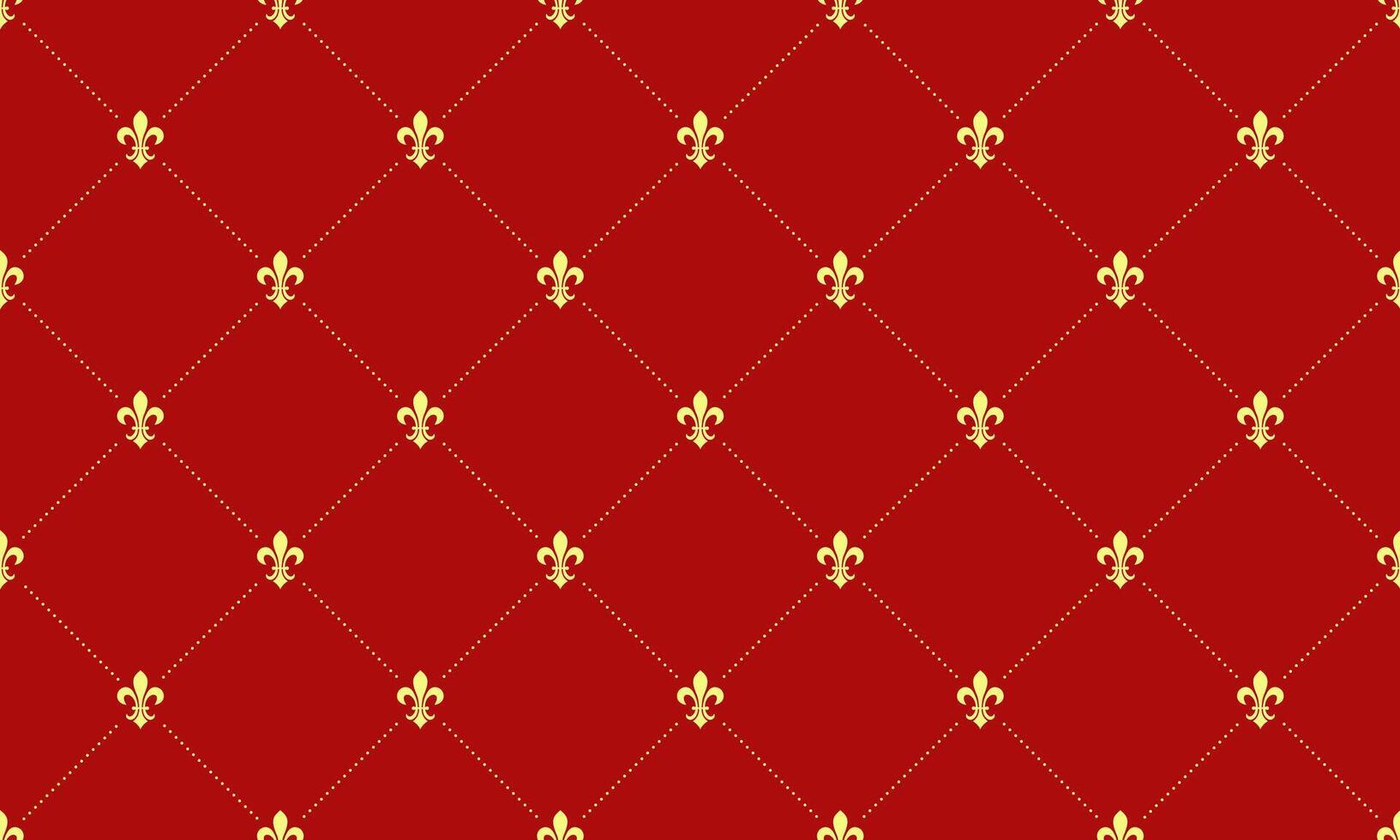 A red and gold wallpaper with a fleur de lis pattern vector