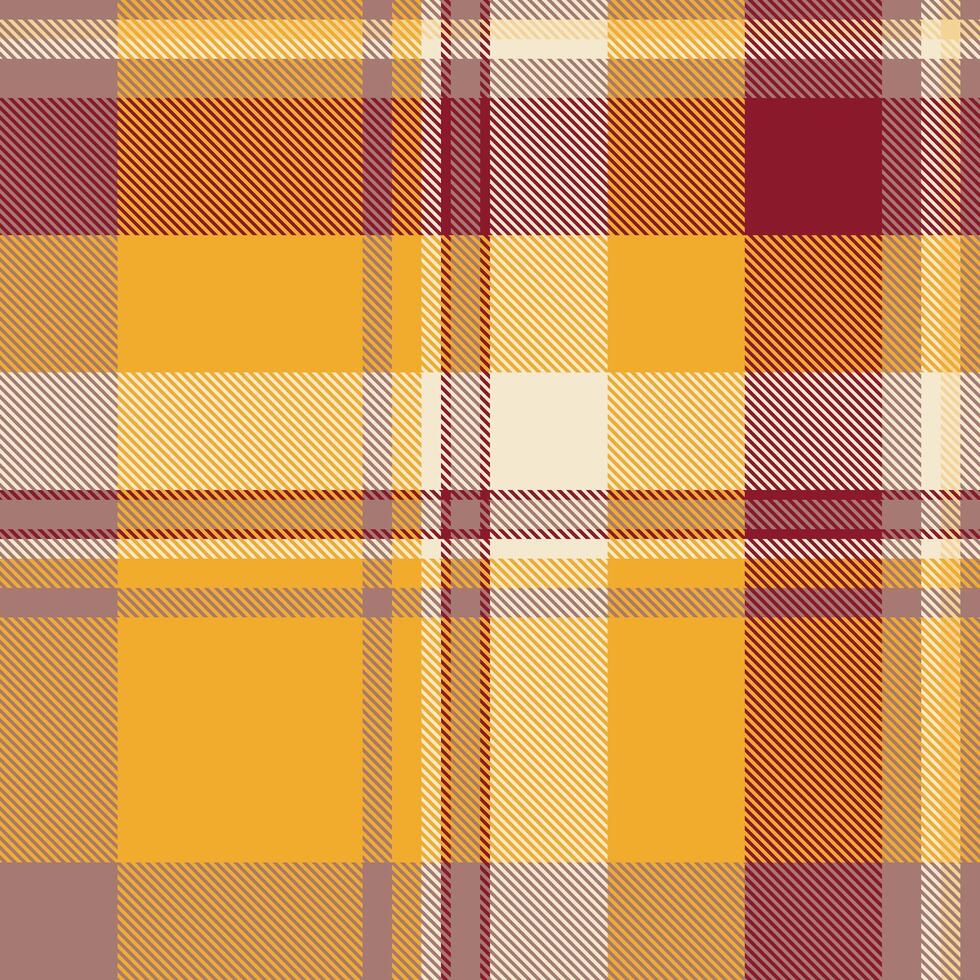 Industry texture seamless , website fabric background pattern. Commerce tartan check plaid textile in red and amber colors. vector