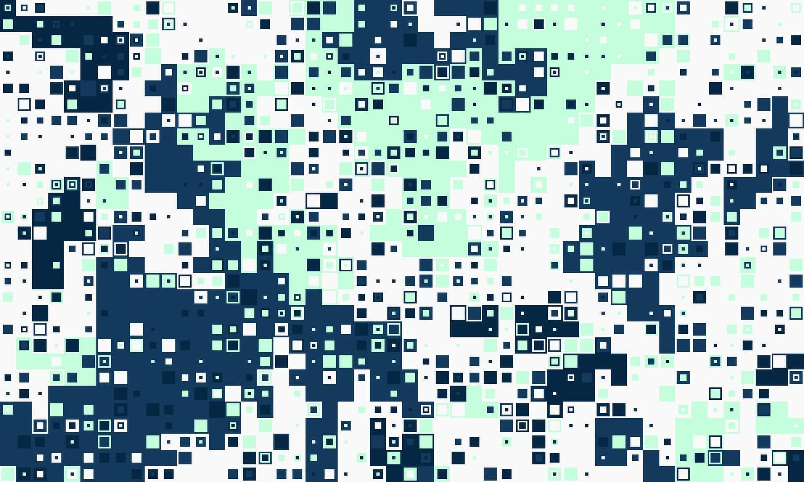 Abstract pixelated background. Teal, navy, and white squares create a dynamic, modern design. Perfect for tech, digital, or website backgrounds. Represents data flow, innovation, or technology. vector