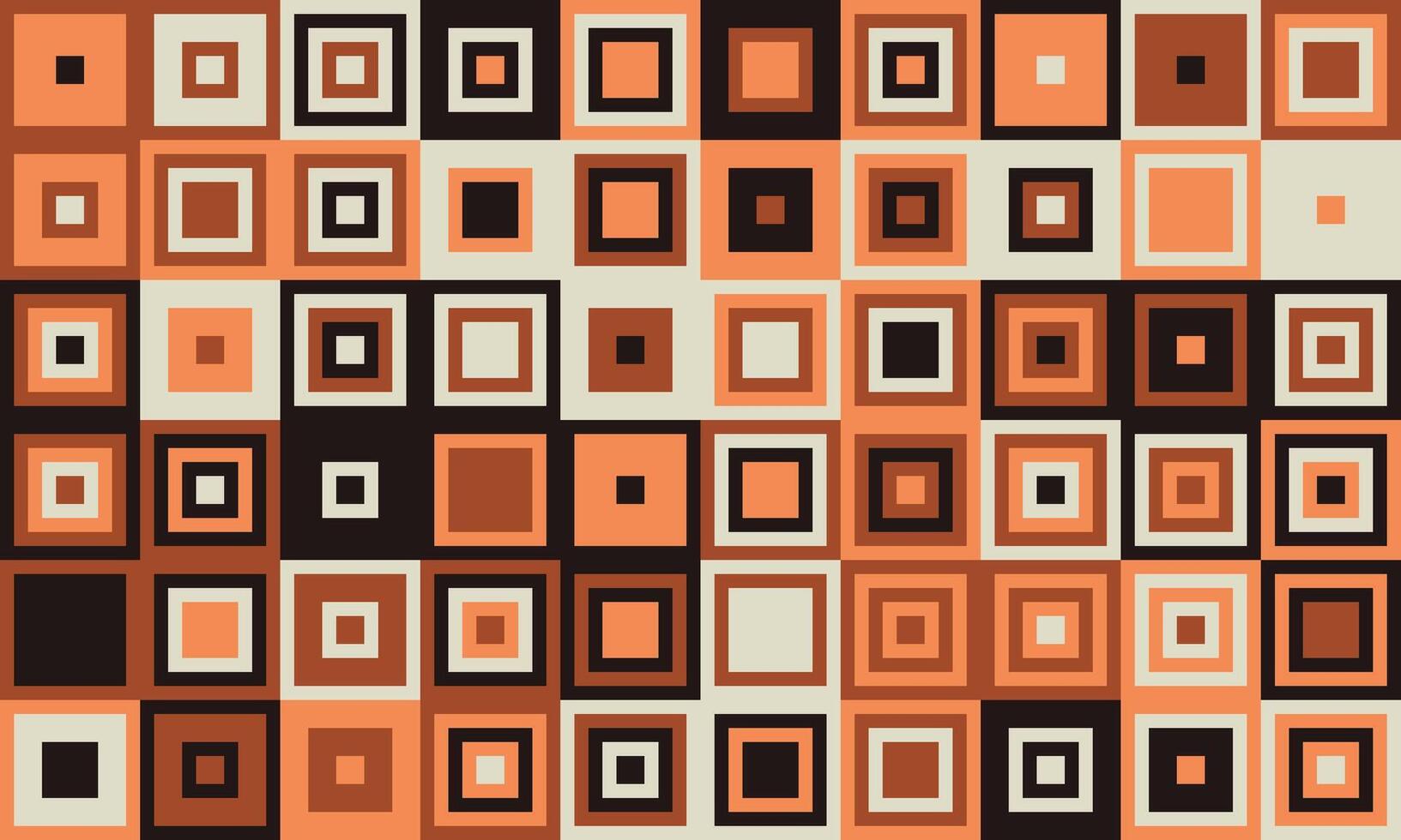 Abstract geometric pattern of nested squares in earthy tones. Perfect for backgrounds, textiles, or modern design projects. vector