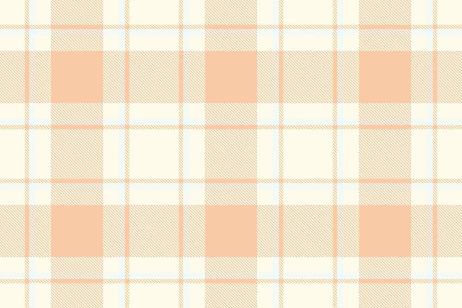 Soft peach and cream plaid pattern. Perfect for textile design, packaging, or website backgrounds. Evokes feelings of warmth, comfort, and gentle style. vector