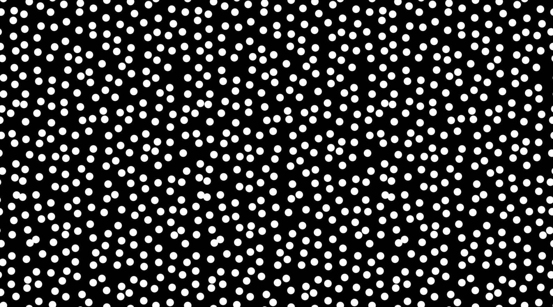 Abstract monochrome polka dot pattern. Densely packed white dots on a black background create a dynamic, textured visual. vector