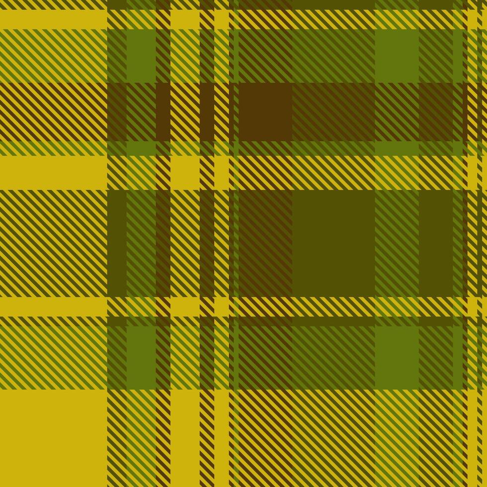 Cosy textile check fabric, quilted background texture seamless. Paisley pattern tartan plaid in yellow and lime colors. vector