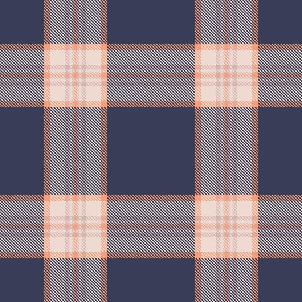 Subtle peach and navy plaid pattern. Elegant textile design ideal for fashion, home decor, and website backgrounds. vector