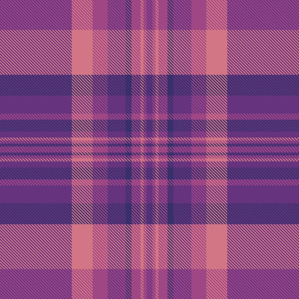 Production background plaid, trousers check pattern textile. Performance seamless texture fabric tartan in violet and red colors. vector