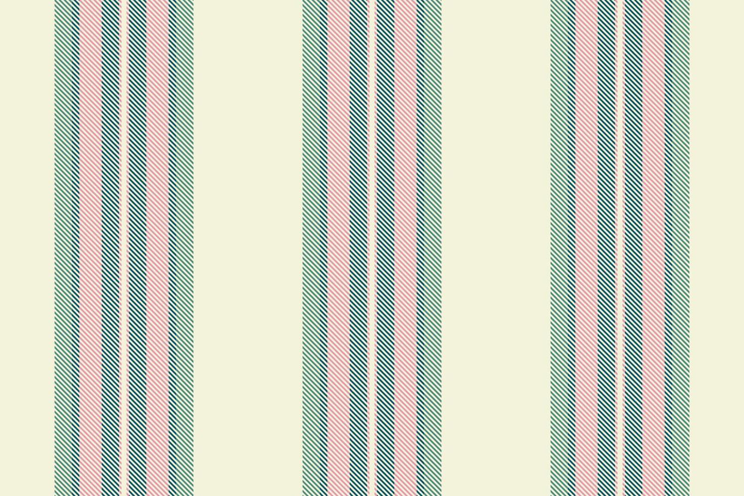 Elegant pastel pink and teal stripes on a creamy background. This seamless pattern evokes a sense of calm and sophistication, perfect for textile designs, website backgrounds, or stationery. vector