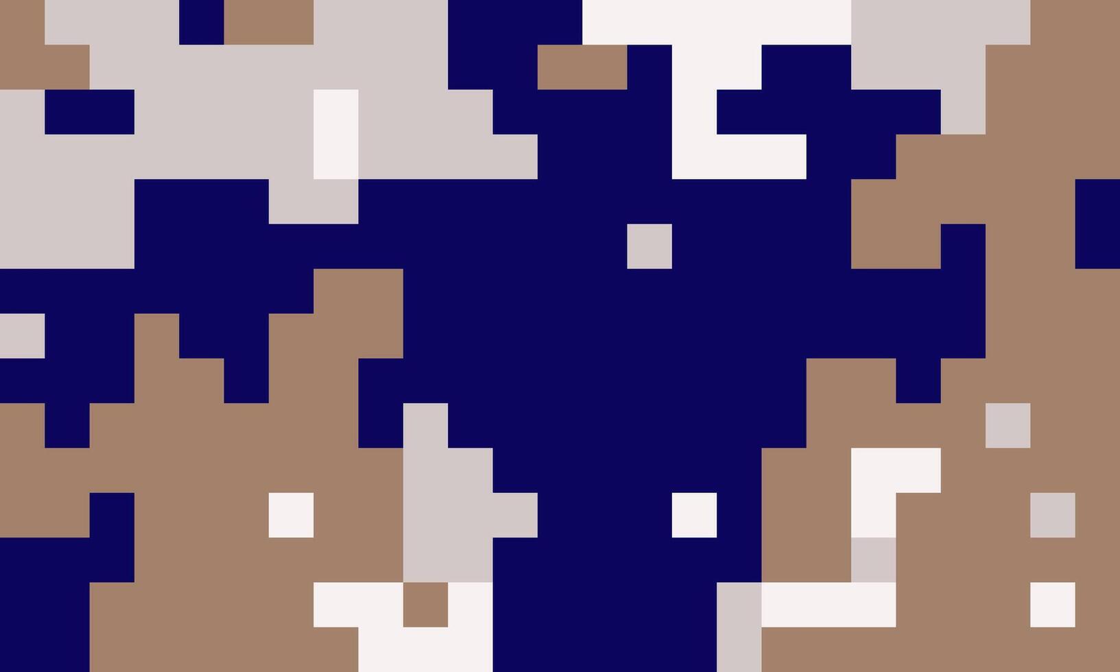Abstract pixel art background. Stylish geometric design with muted tones of brown, gray, and navy blue. Perfect for website banners, presentations, or modern digital art projects. vector