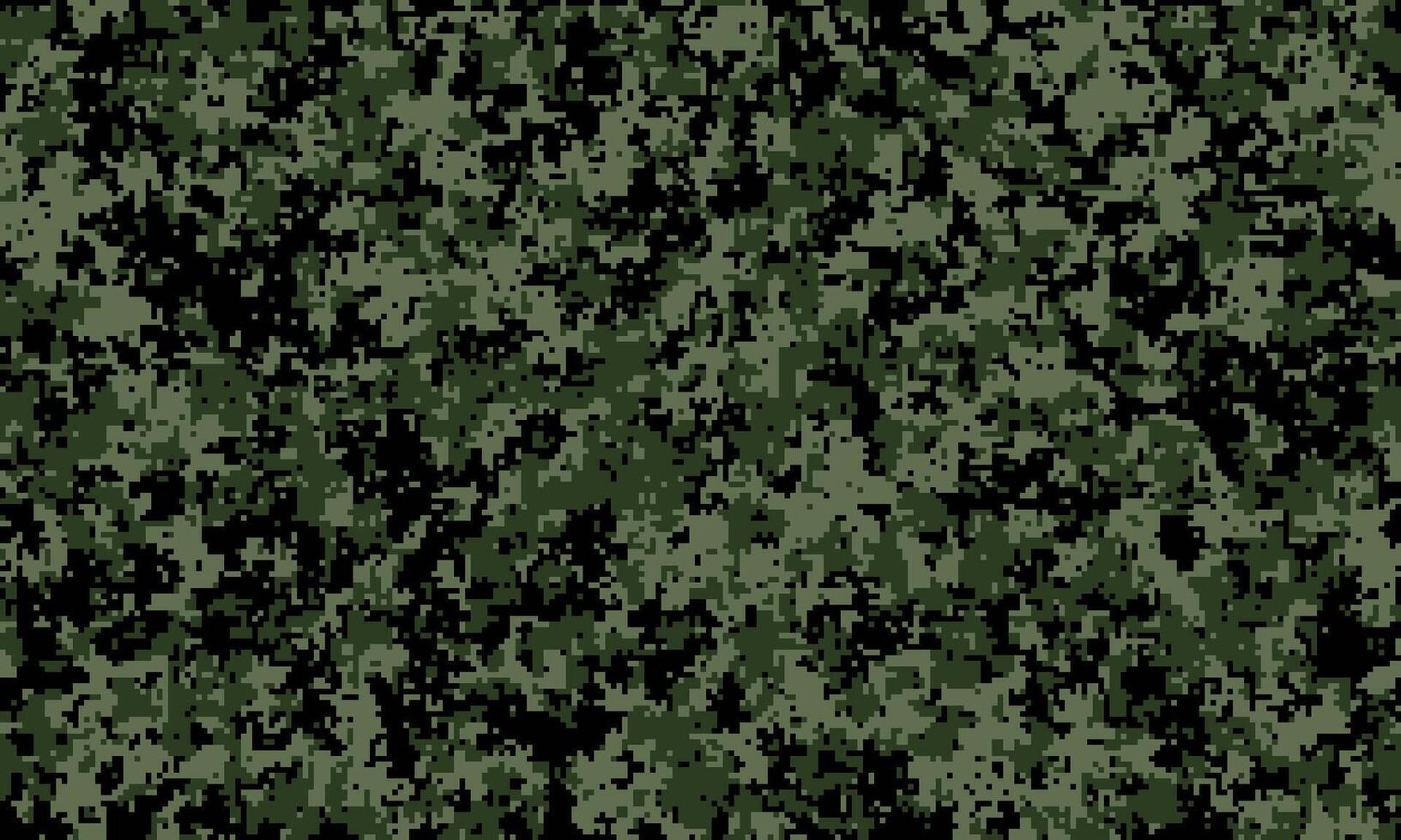 Abstract digital camouflage pattern. Perfect for backgrounds, textures, or militarythemed designs. Versatile, dark green and black tones offer a rugged, stealthy aesthetic. vector