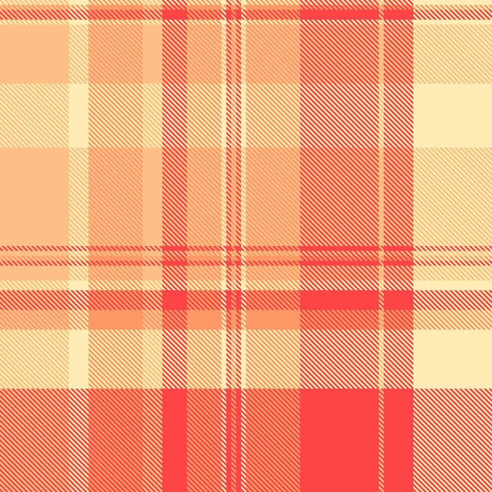 Vibrant coral and cream plaid pattern. Perfect for textile design, fashion, website backgrounds, or scrapbooking. A seamless texture with a cheerful, summery feel, evoking warmth and optimism. vector