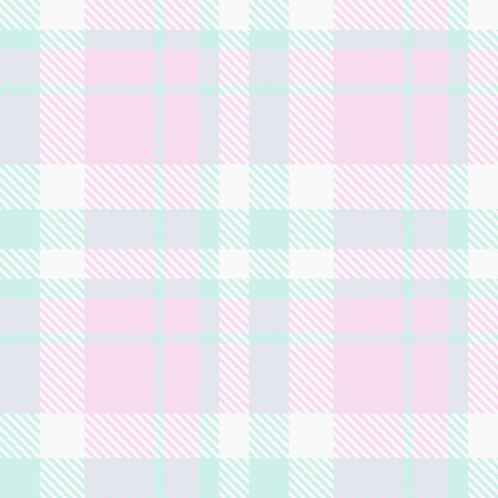Delicate pastel pink and mint green plaid pattern. Perfect for backgrounds, textiles, or stationery designs. Evokes feelings of softness, serenity, and femininity. vector