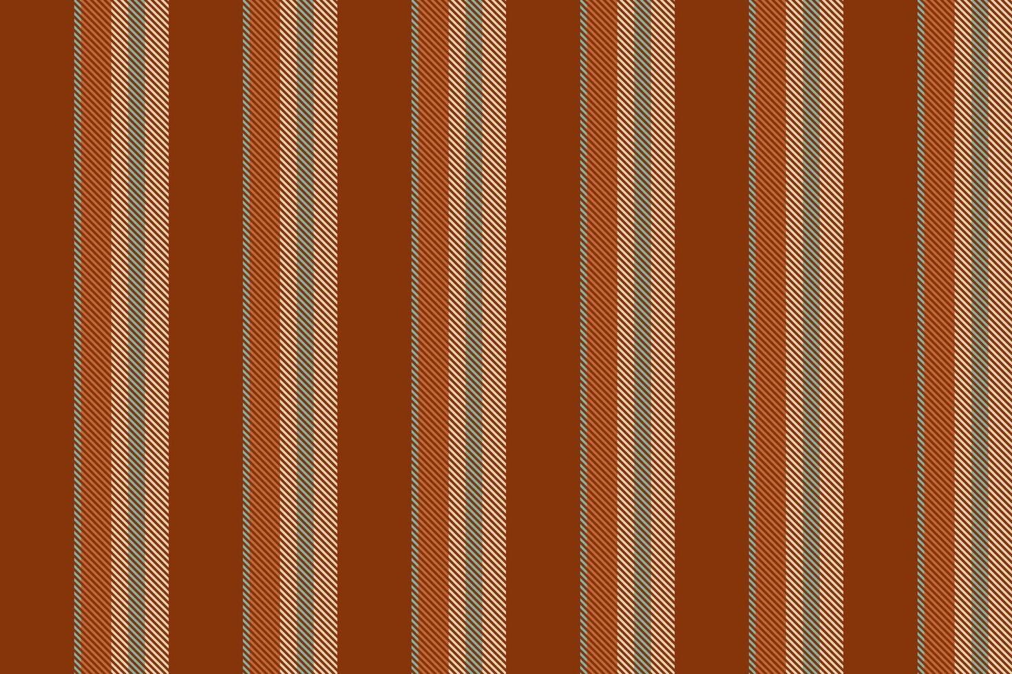 Rhort stripe fabric seamless, romantic background texture. Rayer textile lines vertical pattern in orange and light colors. vector