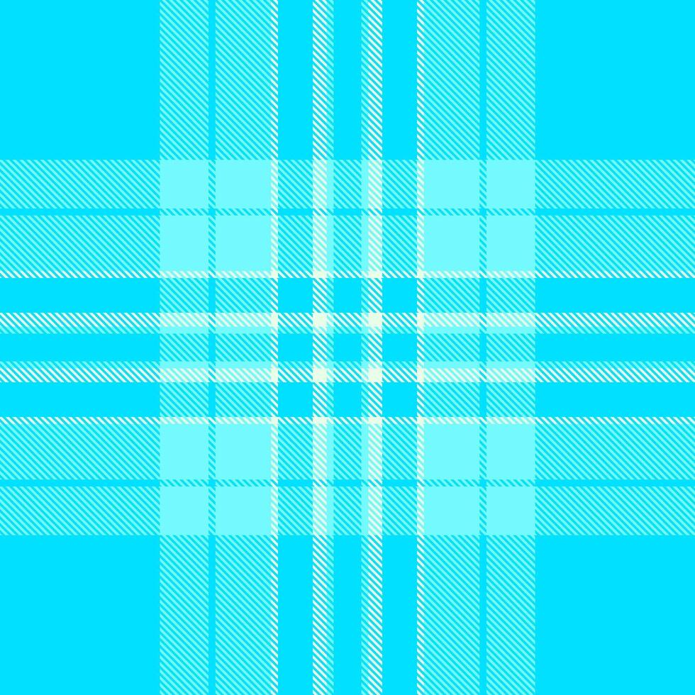 Vibrant turquoise and white plaid pattern. Perfect for textile design, website backgrounds, or fashion projects. Clean lines and a refreshing color palette evoke feelings of calmness and summer. vector