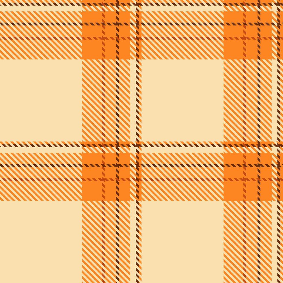 Warm autumnal plaid pattern. Perfect for textile design, fallthemed projects, or adding a touch of cozy style to your designs. Repeatable seamless texture in orange and cream. vector