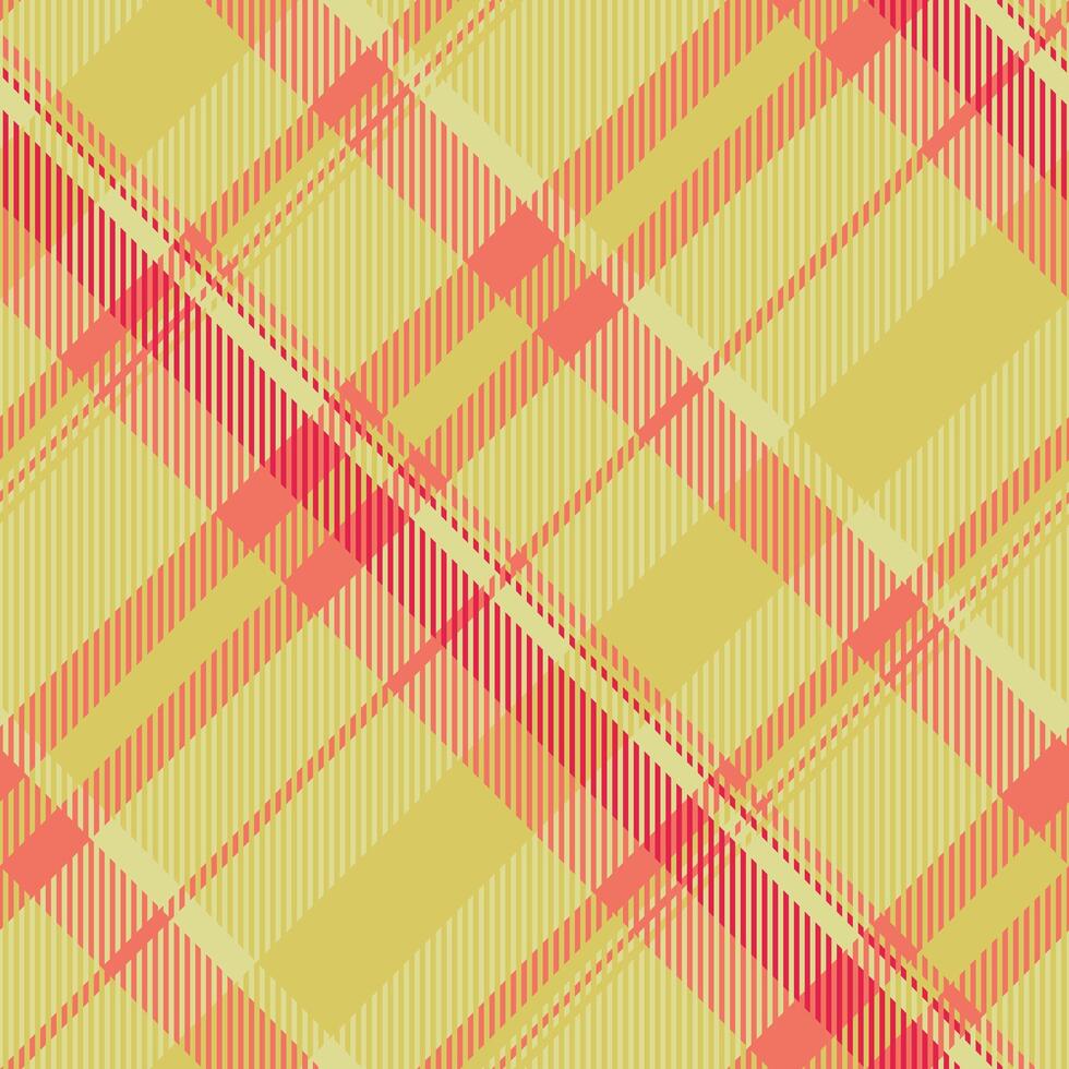 Vibrant diagonal plaid pattern in warm yellow, coral, and red hues. Perfect for textile design, fashion, website backgrounds, or any project needing a cheerful, geometric texture. vector