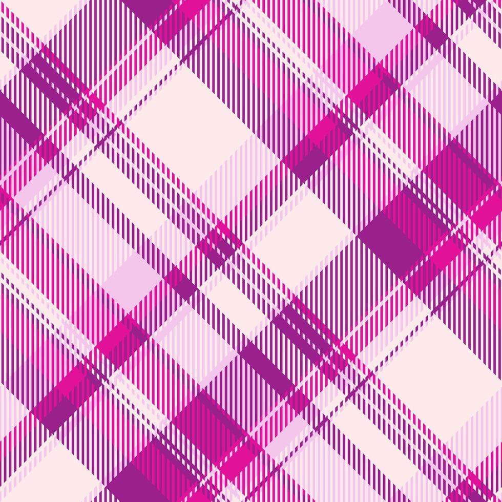 Abstract diagonal plaid pattern in vibrant pink and white hues. Modern geometric design, perfect for textiles, website backgrounds, or fashion projects. vector