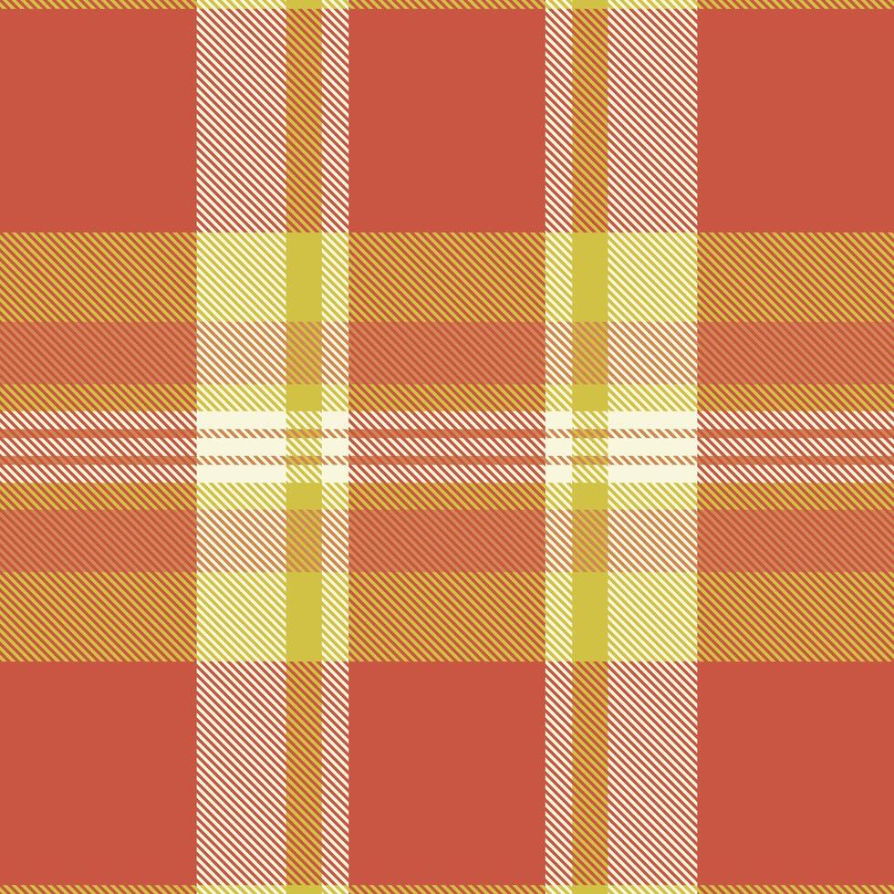 Pop texture fabric pattern, trade seamless check . Reel background textile tartan plaid in red and yellow colors. vector