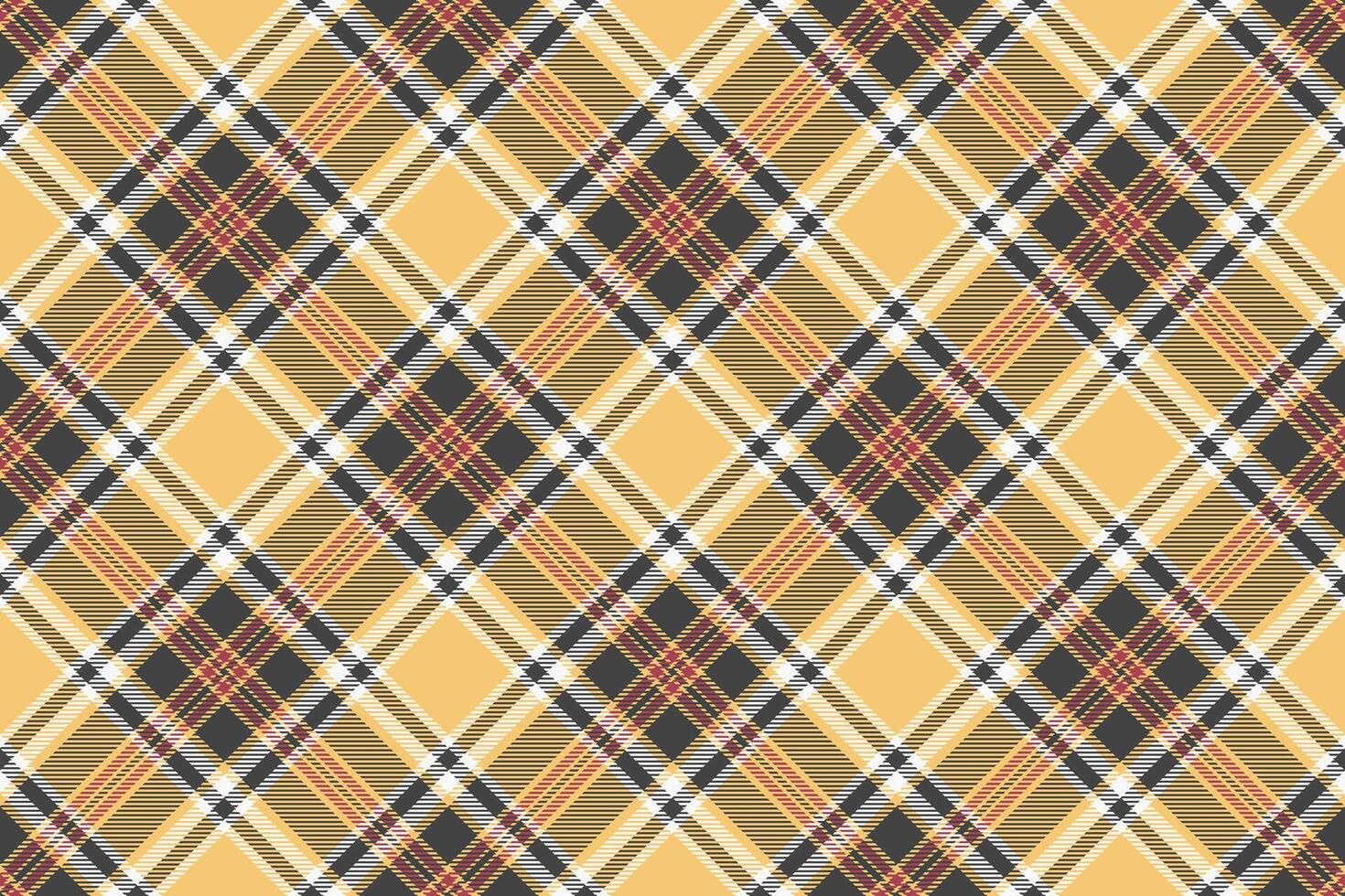 Pop pattern background plaid, 20s seamless texture check. Cutout textile tartan fabric in amber and grey colors. vector