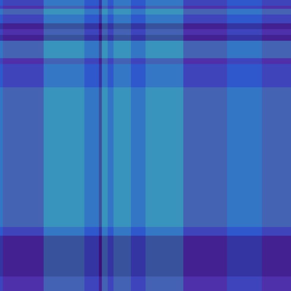 Packing check textile fabric, up plaid tartan. Amazing texture background seamless pattern in blue and indigo colors. vector