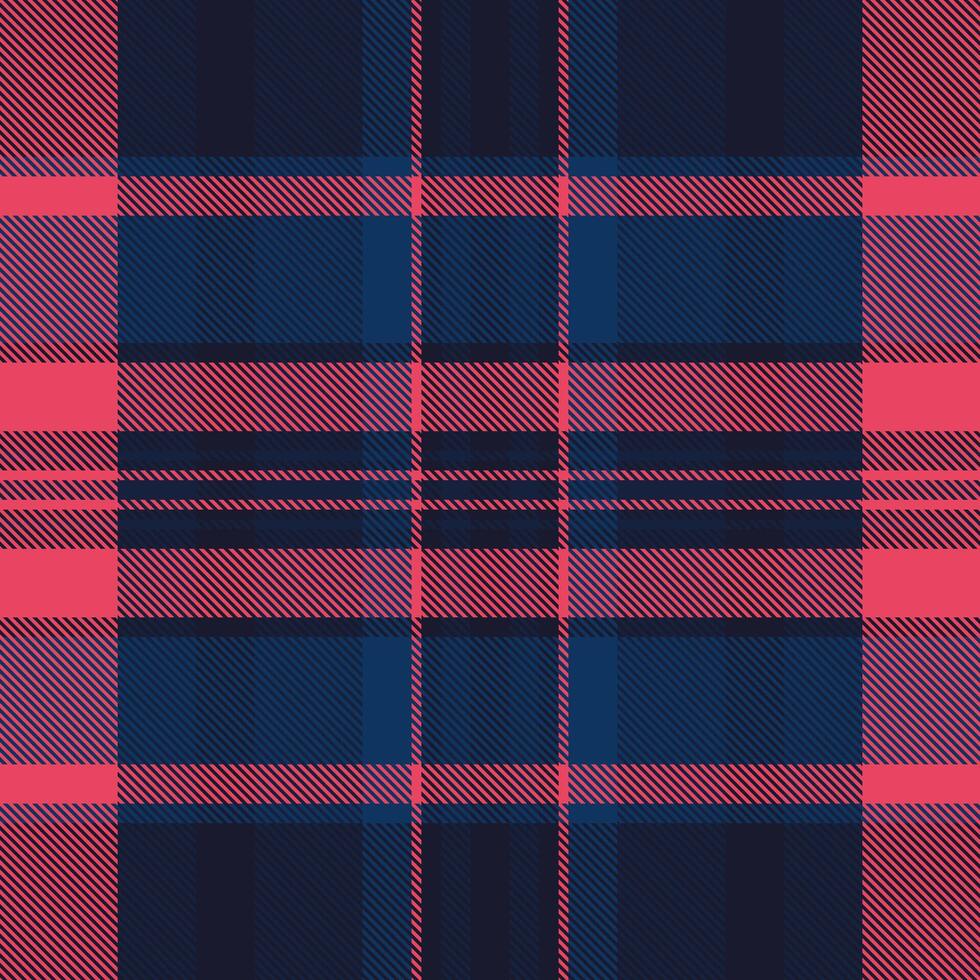 Vibrant pink and navy blue plaid pattern. Perfect for textile design, fashion, websites, or any project needing a bold, stylish texture. vector