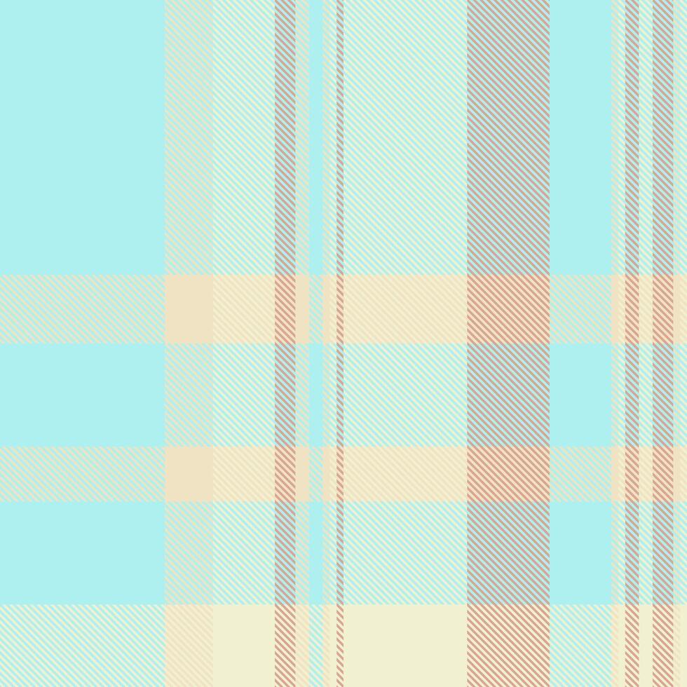 Soft pastel plaid pattern in calming aqua, peach, and beige tones. Ideal for textile design, backgrounds, or website design. Evokes feelings of serenity and gentle warmth. vector