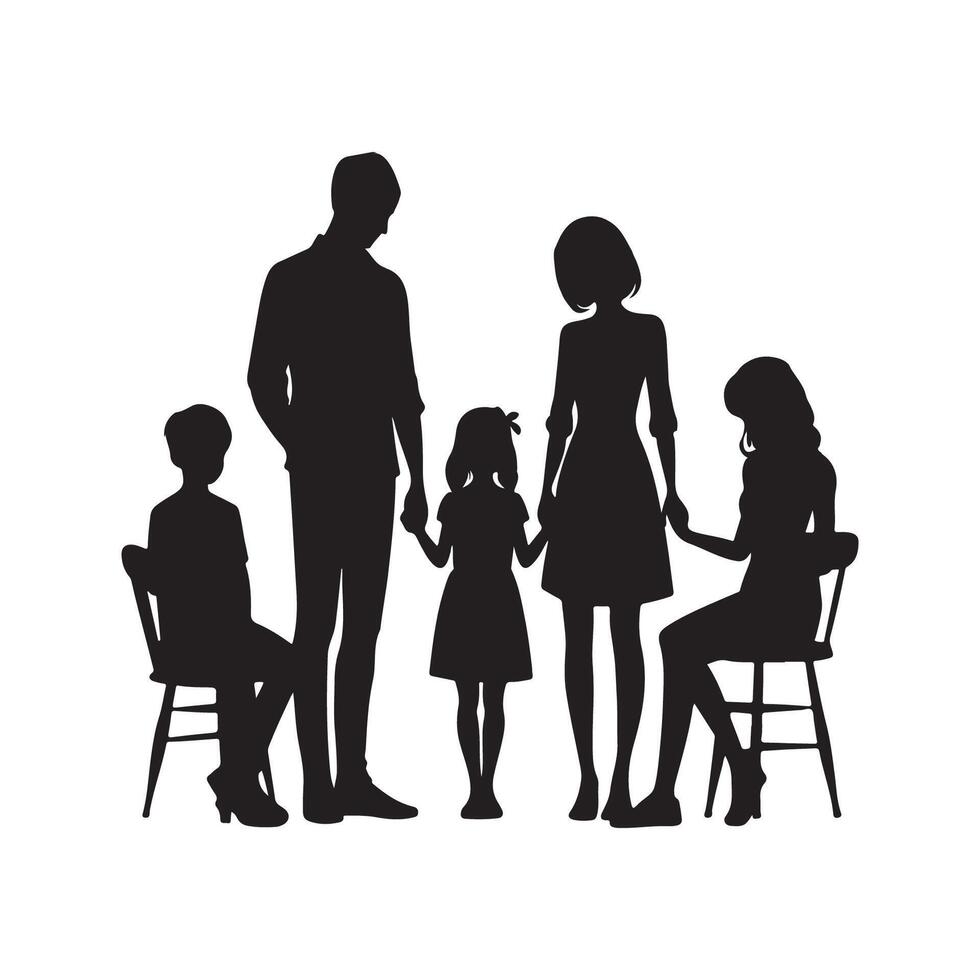 Family silhouette image vector