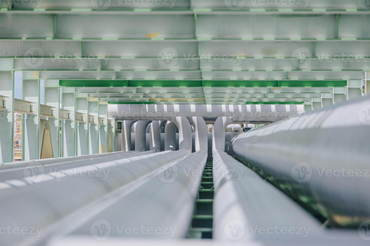 Refinery gas pipe, Petroleum transport pipeline system from oil and gas plant, High pressure piping. photo
