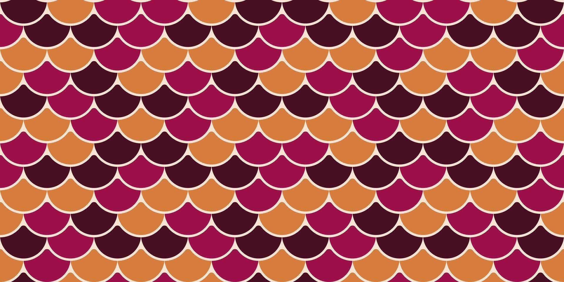 Vibrant, seamless fish scale pattern in autumnal hues. Perfect for textile design, wallpaper, or website backgrounds. vector