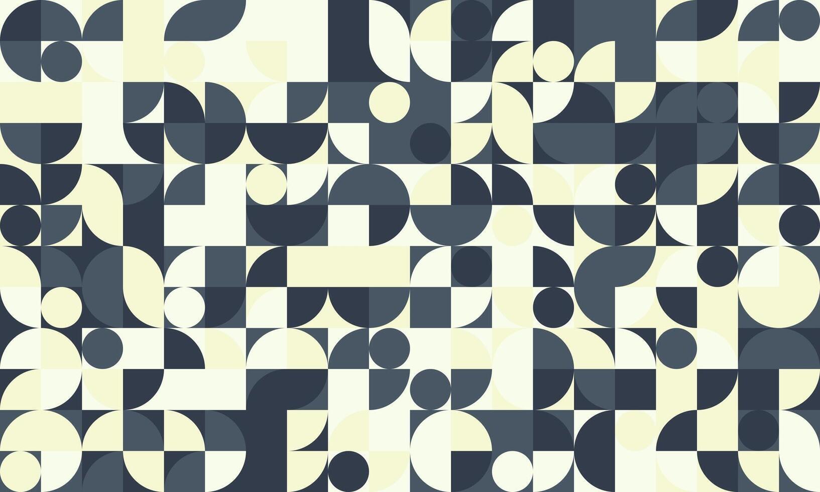 A black and white abstract pattern with circles and squares vector