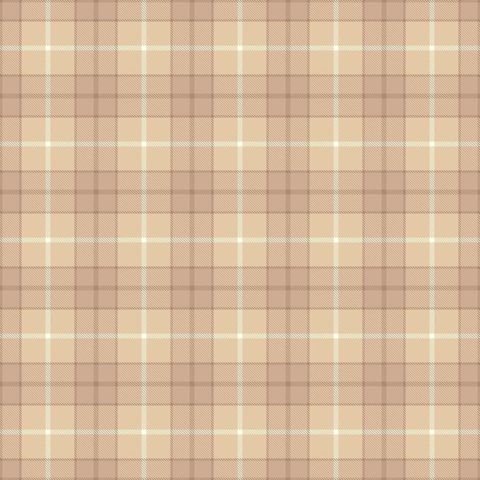 Fur plaid seamless , outline textile fabric texture. Nice check pattern tartan background in light and orange colors. vector