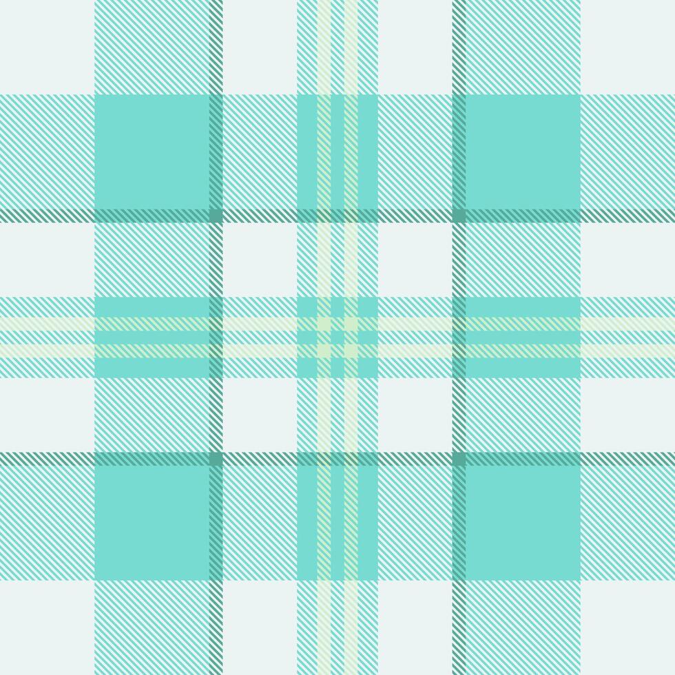 Girl plaid texture fabric, new york pattern background. Windowpane tartan seamless textile check in teal and white colors. vector