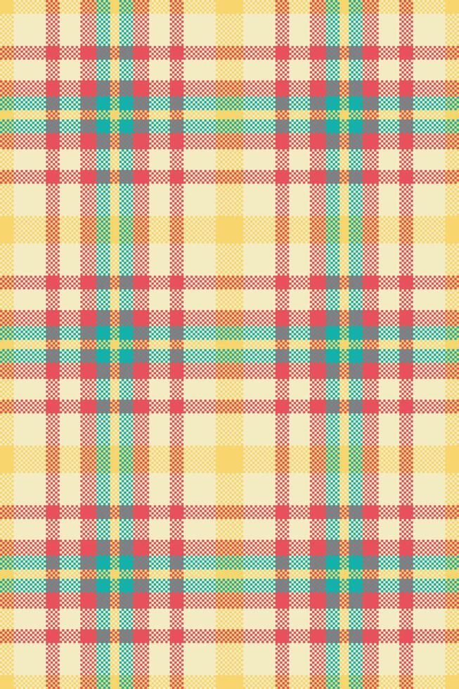 Festive textile fabric , decorative pattern check tartan. Open texture seamless background plaid in light and red colors. vector