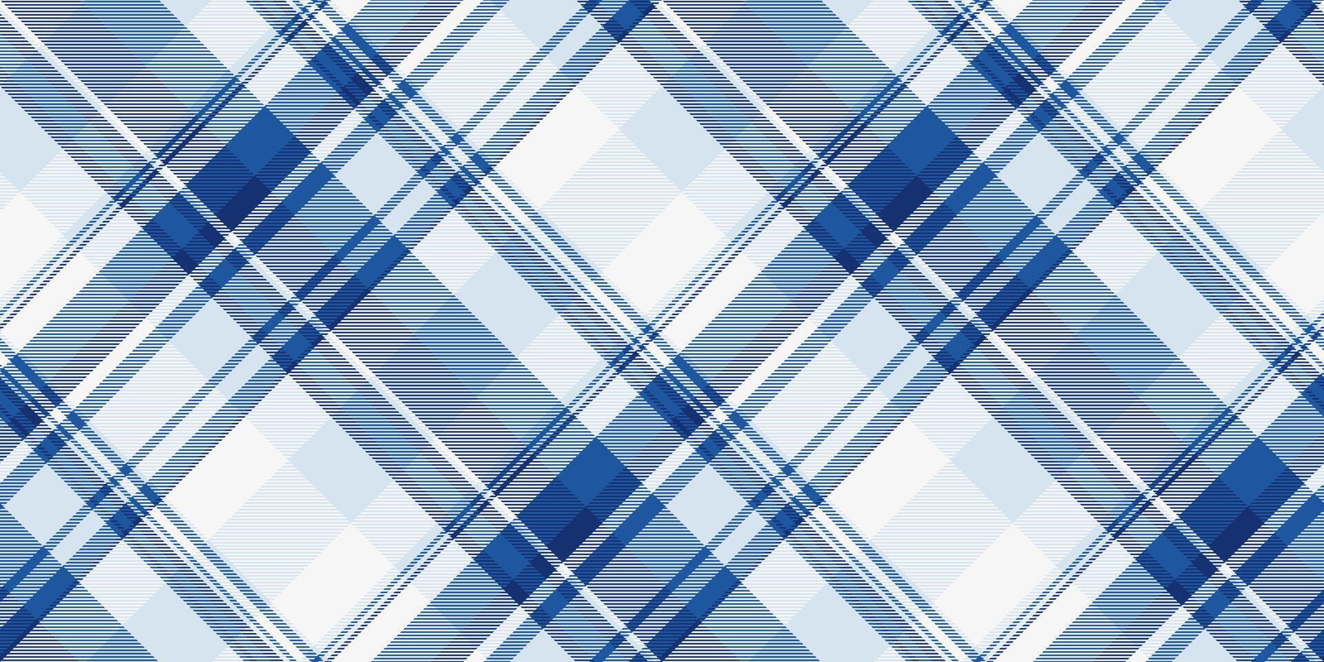 Horizontal textile texture, sketching background check seamless. Winter fabric pattern plaid tartan in blue and light colors. vector