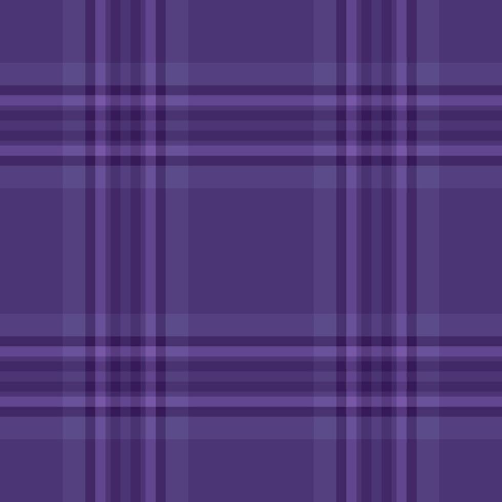 Layout texture seamless, marriage tartan fabric textile. Wear plaid check pattern background in violet and indigo colors. vector