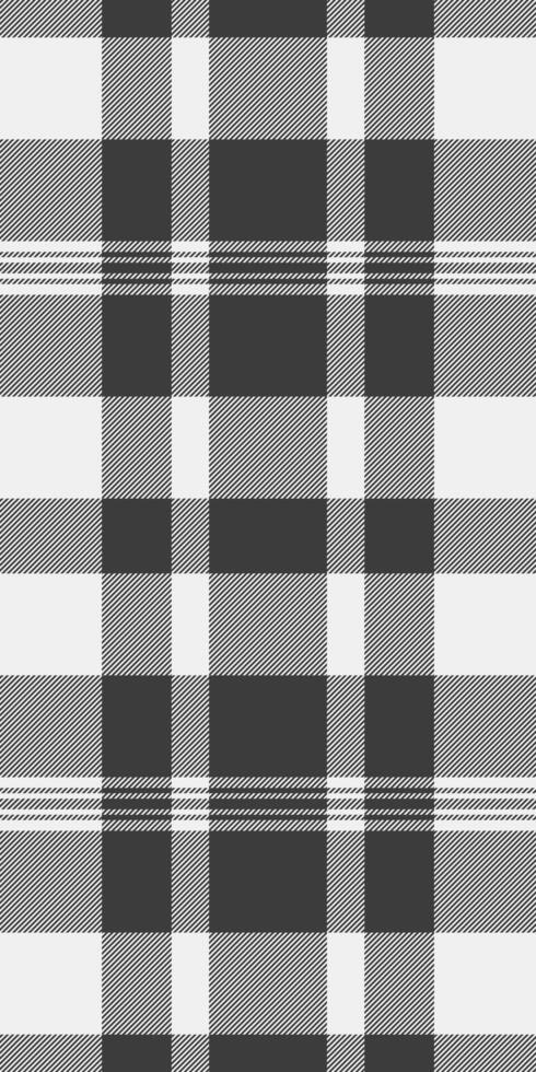 Classic black and white plaid pattern. Perfect for textile designs, website backgrounds, or packaging. This timeless pattern evokes feelings of tradition and style. vector